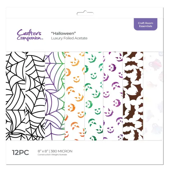 Crafter's Companion Luxury Foiled Acetate 8"x8"-Halloween {1}