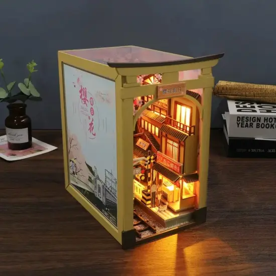 Book Nook Wizardi Miniature - Sakura-Inspired Roombox Kit {1}
