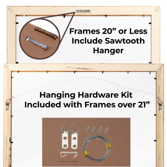 20x20 Traditional Gold Picture Frame - UV Acrylic, Foam Board Backing, Hanging Hardware {7}