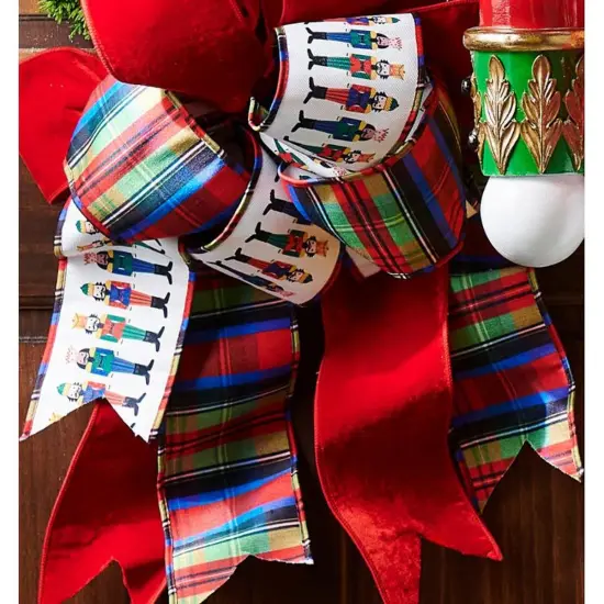 4" Nutcracker Plaid Ribbon (10 Yards) {3}
