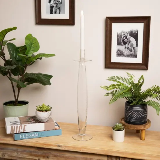 Northlight Swirled Glass Taper Candle Holder - 20" Clear {1}