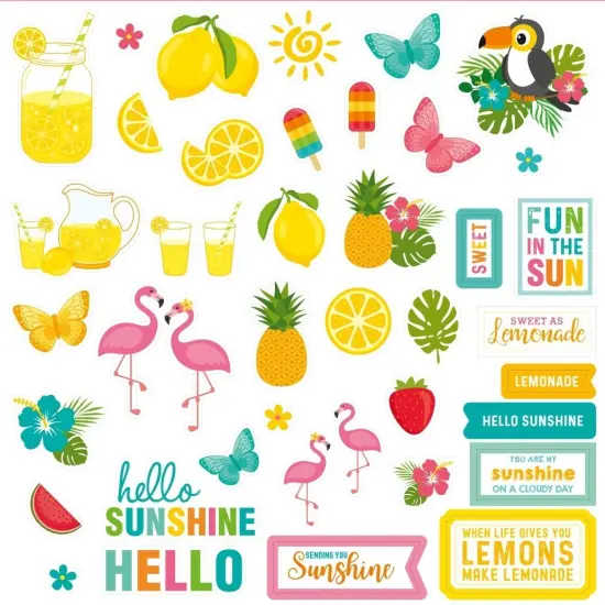 Pack of 3 - Little Birdie Ephemera Embellishment 82/Pkg-Sunshine & Lemonade {3}