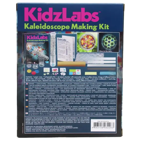 4M: KidzLabs: Kaleidoscope Making Kit - DIY 9.8" Optical Light Physics Toy, Mystic Glow, Colorful Geometric Patterns, All-In-1 STEM Craft Set, Kids 8+ {4}