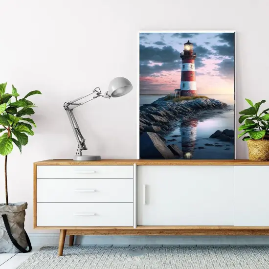 Diamond Painting Kits for Adults, Beach and Lighthouse 5D Diamond Art Kits for Beginner DIY Full Drill Diamond Dots Crystal Craft Kits for Home Wall Decor Gifts 11.8x15.7 inch {3}
