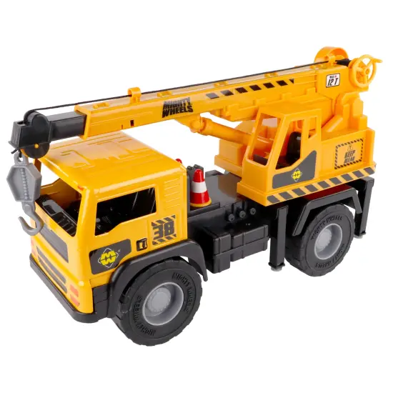 Mighty Wheels: 16" Mighty Mobile Crane - Sounds Construction Toy Vehicle, Realistic Boom, Hook & Transport, Durable Indoor-Outdoor Play, Kids Ages 3+ {3}