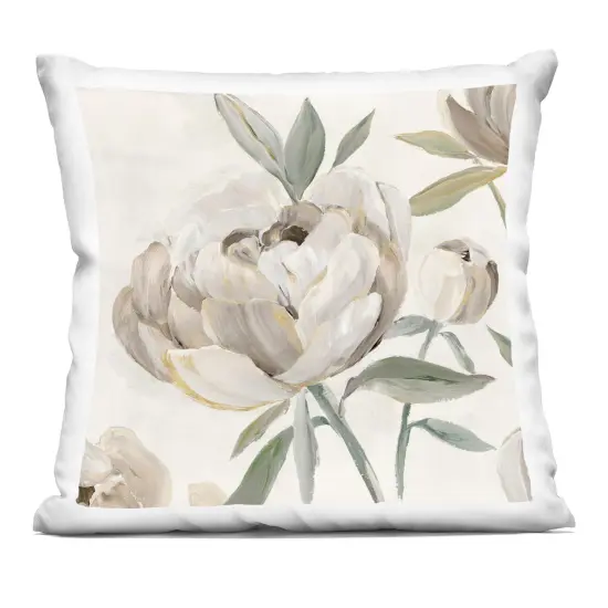 Stupell Industries Lustrous Peonies in Neutrals Indoor Pillow, 18 x 7 x 18 {1}