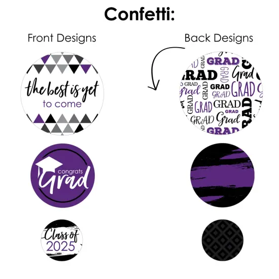 Big Dot of Happiness Purple Grad - Best is Yet to Come - 2025 Purple Graduation Party Decor and Confetti - Terrific Table Centerpiece Kit - Set of 30 {7}