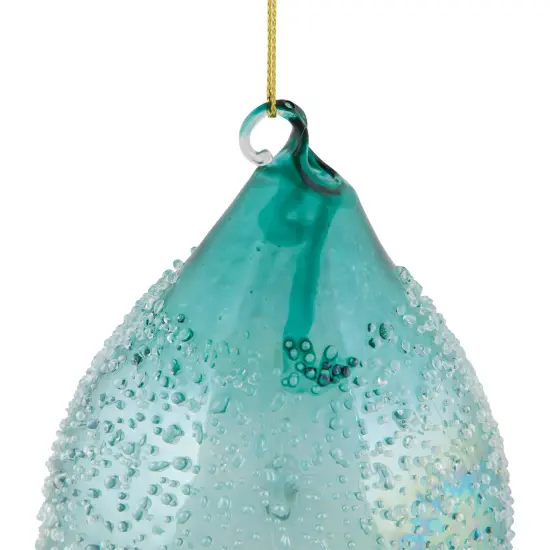 Northlight Textured Glass Finial Christmas Ornament - 7" - Transparent Blue {6}