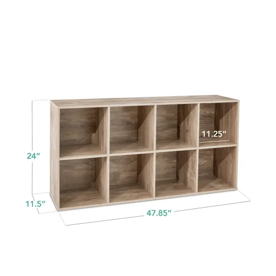 Best Choice Products 8-Cube Bookshelf, 11in Display Storage System, Organizer w/ Removable Back Panels Greige {2}