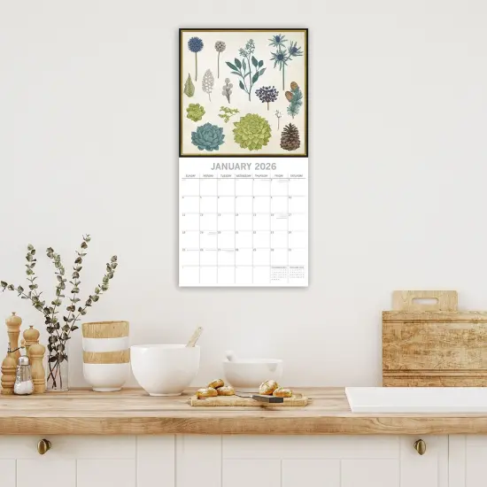 The Gifted Stationary 2026 Square Wall Calendar, Botanicals, 16-Month Arts & Antiques Theme Hanging Calendar with 180 Reminder Stickers, Month Planner for Home and Creative Spaces, 12x12 In Multicolor {2}