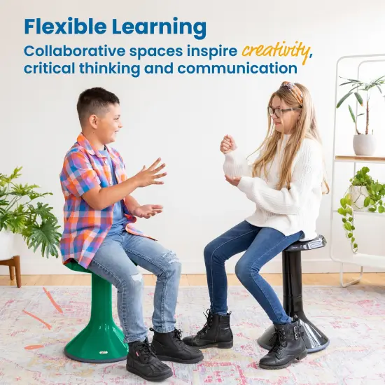 ACE Active Core Engagement Wobble Stool, Portable Flexible Seating, 18in Seat Height Green {4}