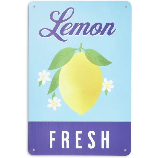 Farmlyn Creek Metal Fruit Crate Label Wall Signs, Kitchen Decor, 5 Designs (11.8 x 7.8 in, 5 Pieces) Multicolor {5}