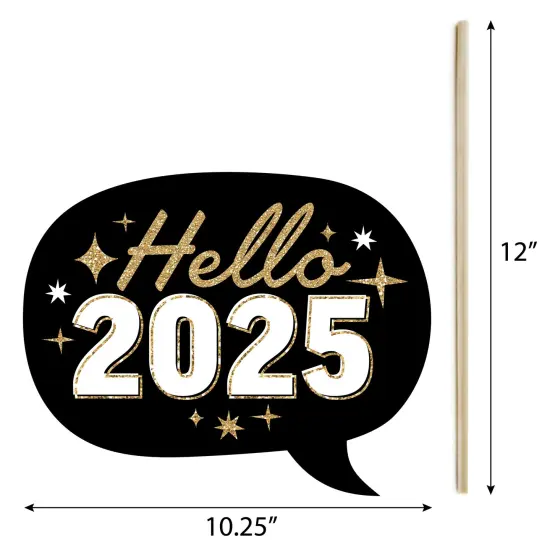 Big Dot of Happiness Hello New Year - 2025 NYE Party Photo Booth Props Kit - 20 Count {7}