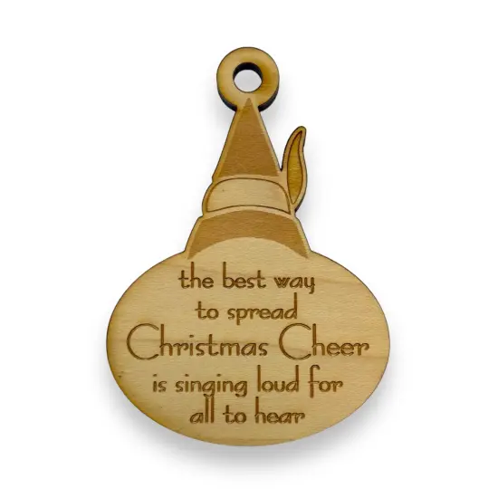 Ornament - Christmas Cheer - Raw Wood 2x3in {1}