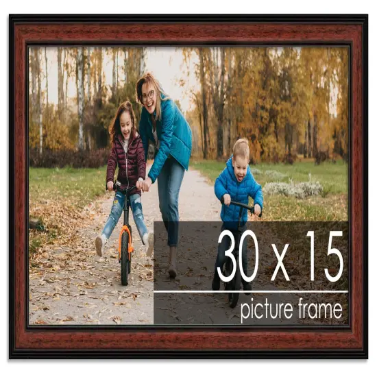 Panoramic Decor Brown Picture Frame - UV Acrylic, Foam Board Backing, Hanging Hardware {1}