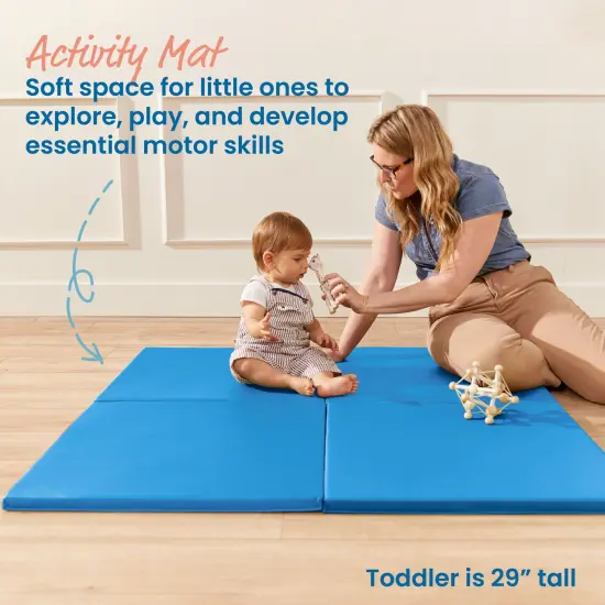 Play Patch Activity Mat Squares, Modular Playmat, 4-Pack French Blue {3}