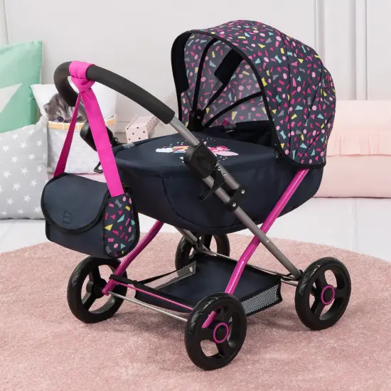 Bayer: Pram Cosy - Navy, Hot Pink, Fairy - Accessory for Dolls Up to 18", Matching Shoulder Bag, Blanket & Pillow, Foldable, Kids Ages 3+ {7}