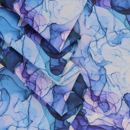 Mook Fabrics Smoke Print Cotton Fabric [108 in. Wide] - By The Yard Purple/Blue {2}