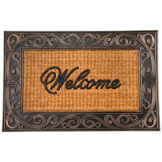 Northlight Swirled Rectangular Welcome Doormat 35" x 23" Brown {3}