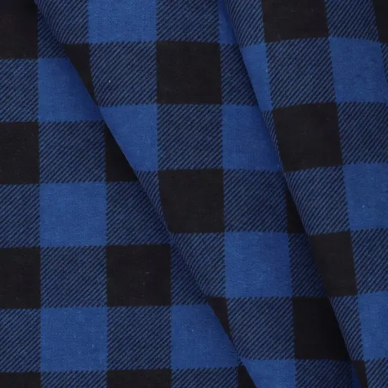 Mook Fabrics Buffalo Plaid Flannel Fabric [43 in. Wide] - By The Yard Royal {2}