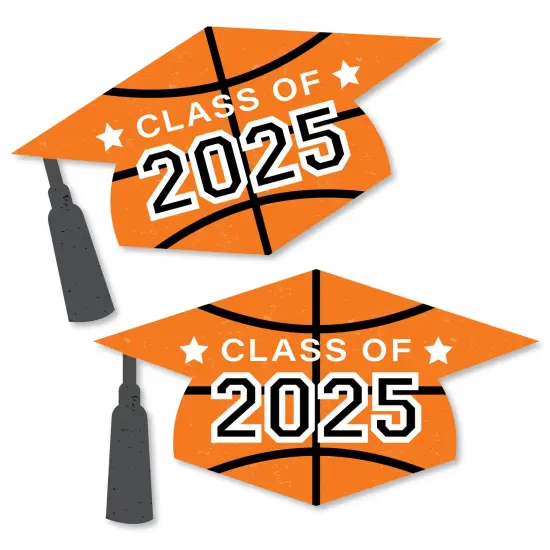 Big Dot of Happiness Grad Basketball - Grad Cap Decorations DIY 2025 Graduation Large Party Essentials - Set of 20 {1}