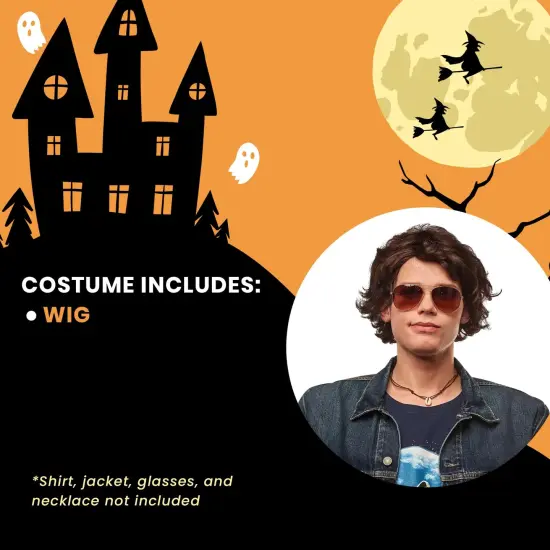 80s Dude Brown Adult Costume Wig | One Size {5}