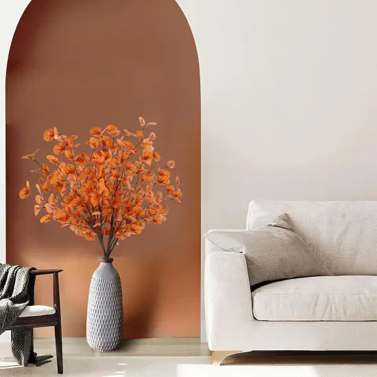 6pcs Artificial Fall Eucalyptus Leaves Stems {4}