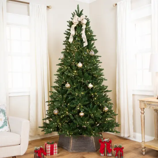 Northlight Real Touch&trade;️Elite Pre-Lit Calgary Pine IPT Artificial Christmas Tree - 9' Dual Color LED Green {1}