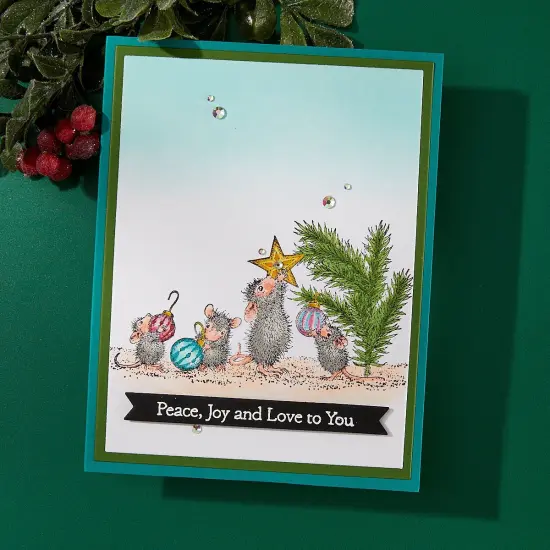 House Mouse Cling Rubber Stamp-Tree-mendous Christmas {5}