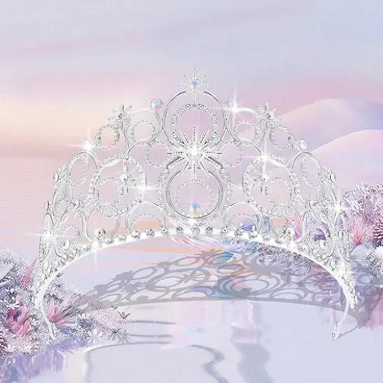 Crystal Crowns for Women, Crystal Bubble Tiara Bride Royal Queen Headband Princess Headpieces {5}