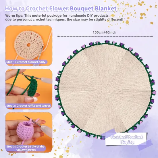 Flower Bouquet Blanket Crochet Kit for Beginners {5}
