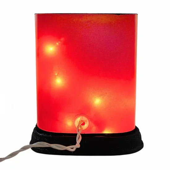 Stony Creek 6.0 Inch Vintage Halloween Oval Vase W/Base Halloween Lighted Glass Accent , Halloween Decor Halloween Electric Vintage-Looking CAT {2}