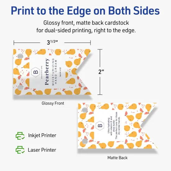 Avery Printable Banner Rectangle Flag Tags, Sure Feed Technology, 2" x 3-1/2", Glossy White Cardstock, Print-to-The-Edge, Laser/Inkjet Printable, 80 Total {12}