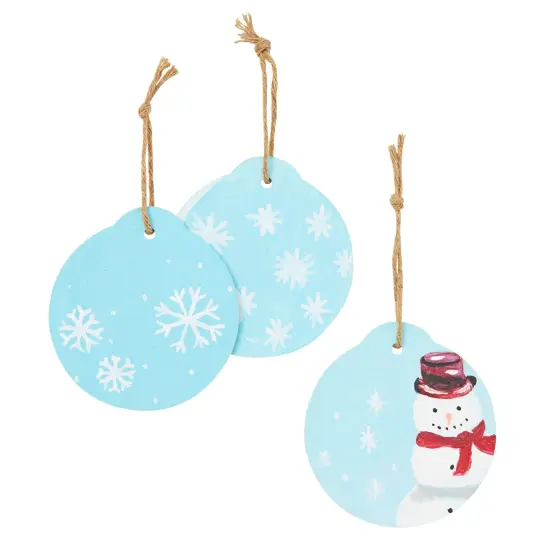 Juvale 48 Pack 3 Inch Wooden Circles for Holiday Crafts, DIY Wooden Circle Ornaments, Blank Wood Disks for Christmas Tree Decorations, 2.8 x 0.08 x 3 Inches Brown {7}