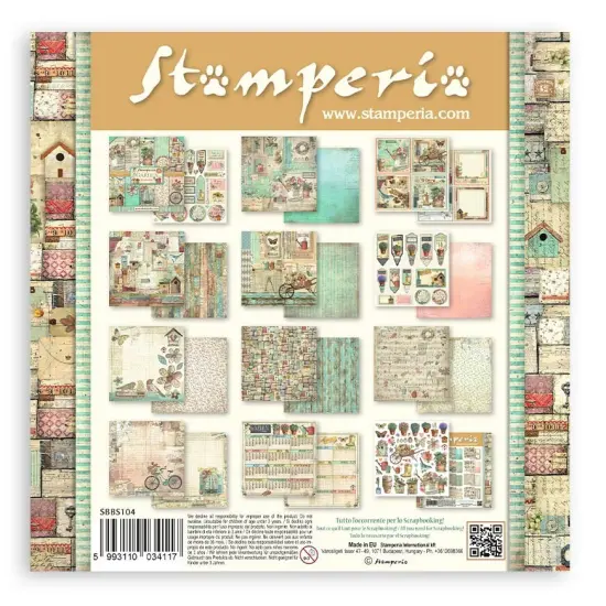 Stamperia Double-Sided Paper Pad 8"X8" 10/Pkg-Garden {3}