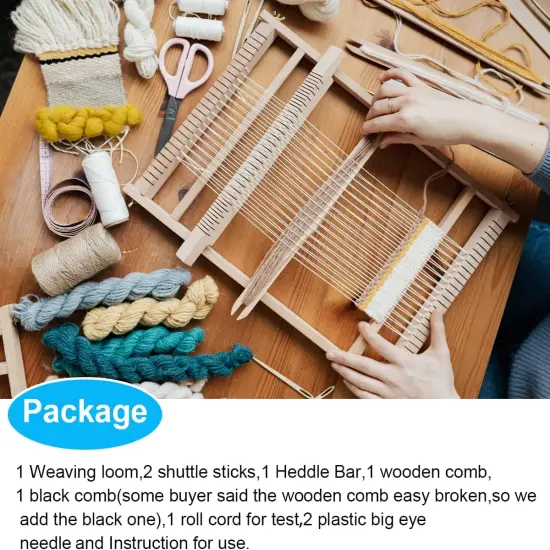 15.5inch - Weaving Loom Kit,Wooden Multi-Craft Weaving Loom Tapestry {4}