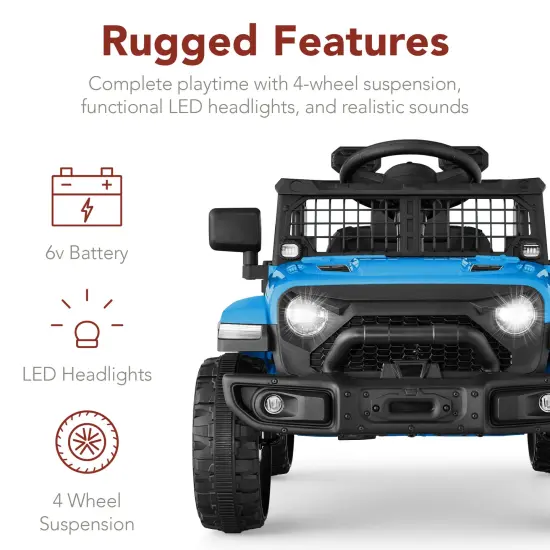 Best Choice Products 6V Kids Ride-On Truck Car w/ Parent Remote Control, 4-Wheel Suspension, LED Lights Light Blue {6}