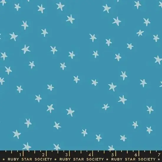 Starry New Vintage Blue 43"/44" Fabric Per Yard {1}
