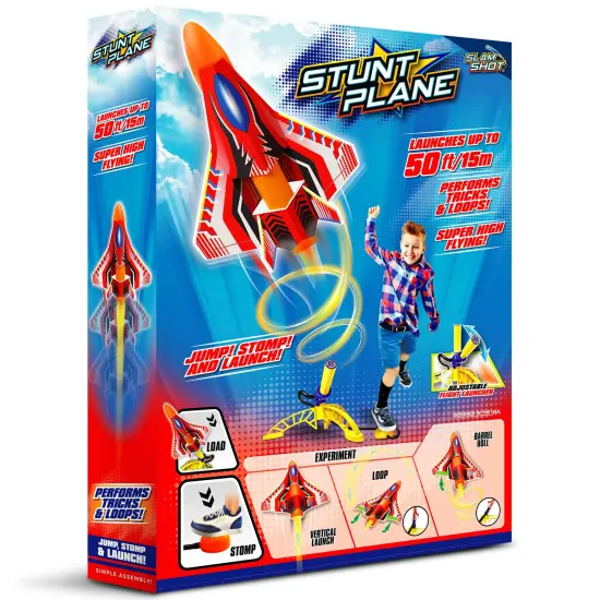 Lanard: Slam Shot: Stunt Plane - Super High-Flying Plane Toy, Launcher & Stomp Pad, Soars Up To 50', Performs Tricks & Loops, Outdoor Play, Kids 6+ {4}