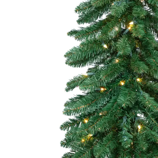 Northlight Pre-Lit Pencil Alpine Artificial Christmas Tree - 6' - Clear Lights Green {5}
