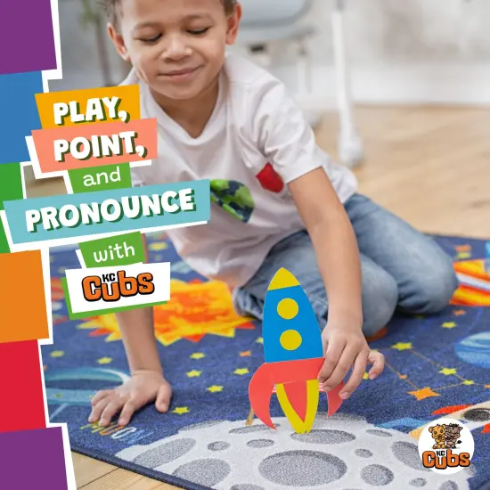 KC Cubs: Educational Rug: Solar System Map - 3x5' Playmat - Interactive Outer Space Play, Activity Area Carpet, Bedroom-Classroom, Baby-Toddler-Kids {7}