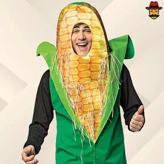 Adult Corn on the Cob Costume Halloween Food Tunic Funny Vegetable Party Outfit {2}