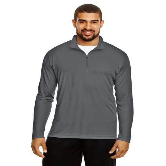 Team 365&reg; Men's Zone Performance Quarter Zip SPORT GRAPHITE {1}