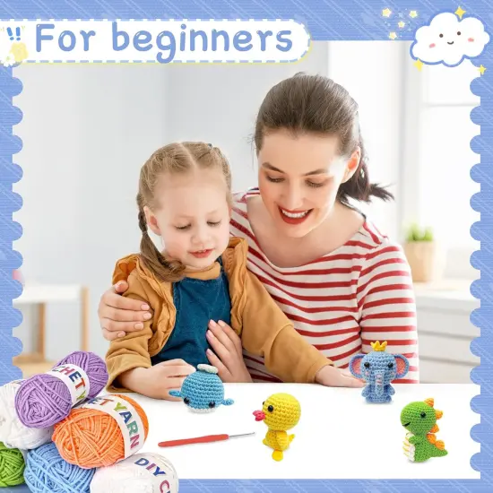 6 Pack Animal Family Crochet Kit for Beginners {5}
