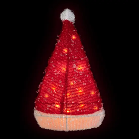 Northlight 12.25" Lighted Santa Hat Christmas Tree Topper, Clear Lights Red {4}