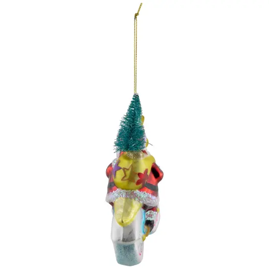 Northlight Crocodile Santa Glass Christmas Ornament- 4.25" Yellow {7}