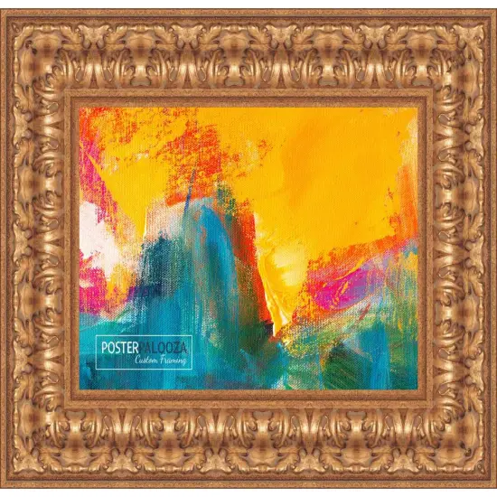 Modern Shadow Box 1" Depth Gold Picture Frame - UV Acrylic, Backing, Hanging Hardware {3}