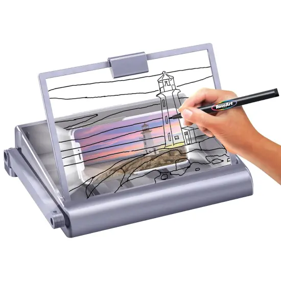 Cra-Z-Art: Timeless Creations - 2-In-1 Visual Art Tracing Desk - 12pc Light Box Drawing Designer Set, Phone Holder, Markers & Color Pencils, Kids 8+ {5}