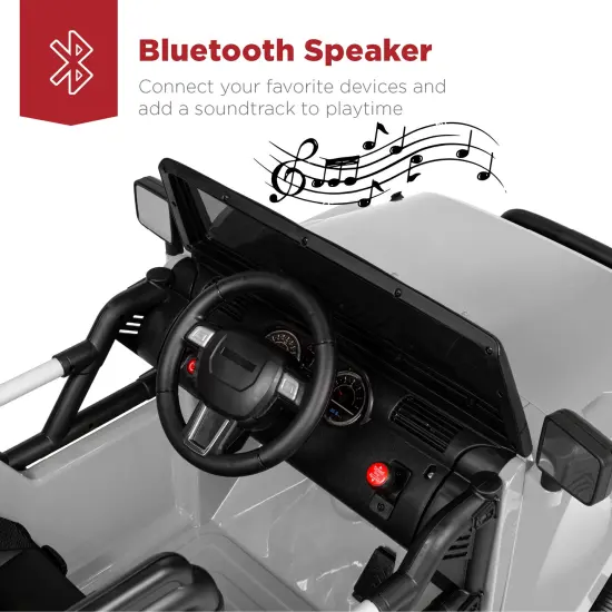 Best Choice Products 12V Kids Ride On Truck Car w/ Remote Control, Spring Suspension, Bluetooth, LED Lights Light Gray {6}