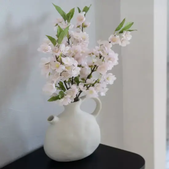 4pcs Artificial Cherry Blossom Stems Silk Peach Blossom Branches Long Stems for Vase Arrangements Home Wedding Table Decor Pink {5}